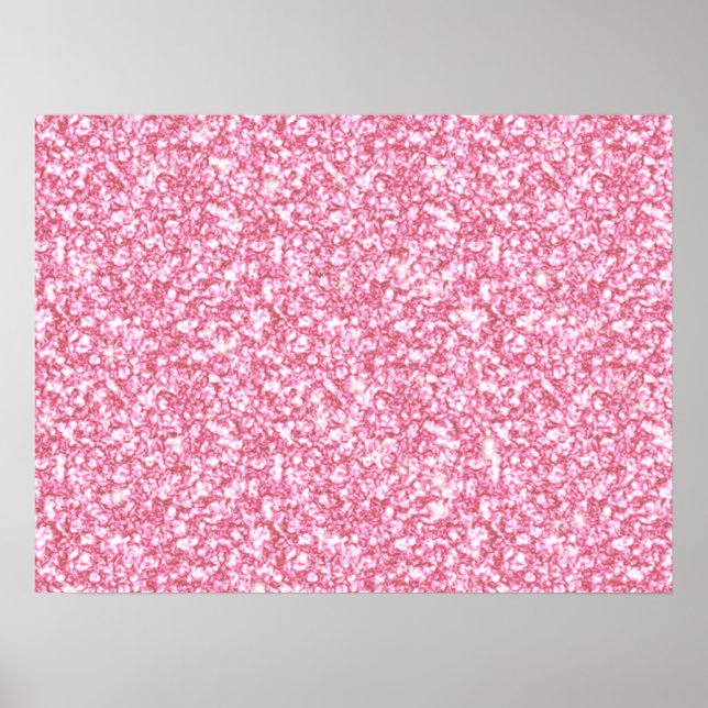 Girly Rosa Glitter tryckt Poster (Framsidan)