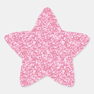Girly Rosa Glitter tryckt Stjärnformat Klistermärke