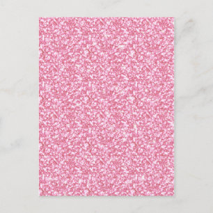 Girly Rosa Glitter tryckt Vykort