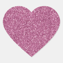 Girly Rosa Glitzy Glam Gnistra Glitter Hjärtformat Klistermärke