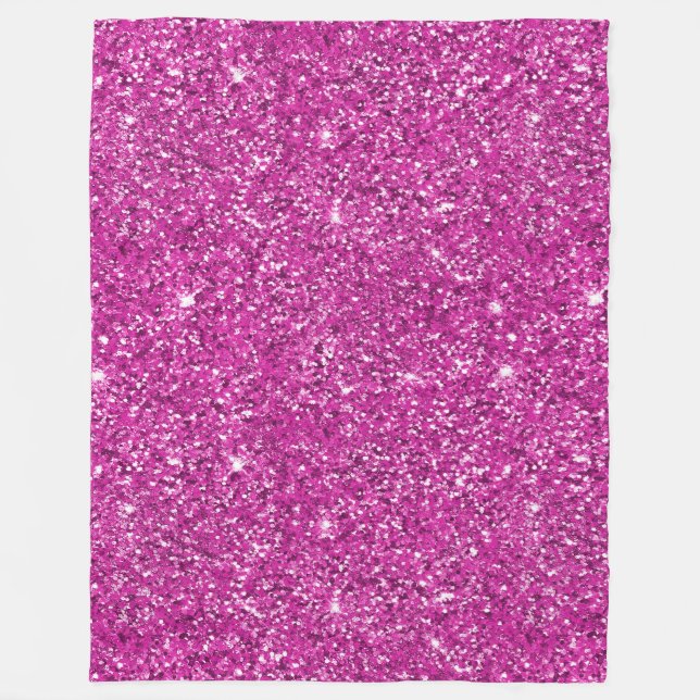 Girly Rosa Glitzy Glitter Fleecefilt (Framsidan)