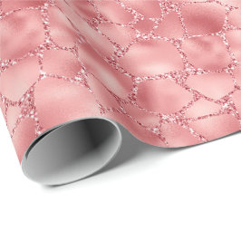 Girly Rosa Glitzy Glitter Giraffe Print Presentpapper