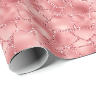 Girly Rosa Glitzy Glitter Giraffe Print Presentpapper