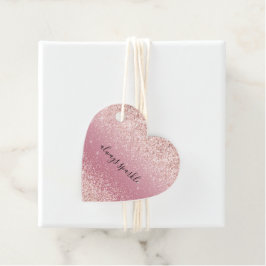 Girly Rosa Glitzy Glitter Gnistra Gåvor Etiketter