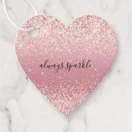 Girly Rosa Glitzy Glitter Gnistra Gåvor Etiketter