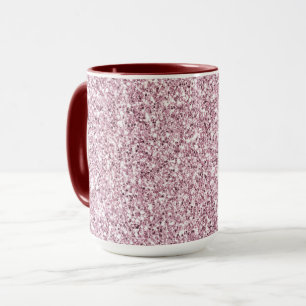 Girly Rosa Glitzy Glitter Mugg