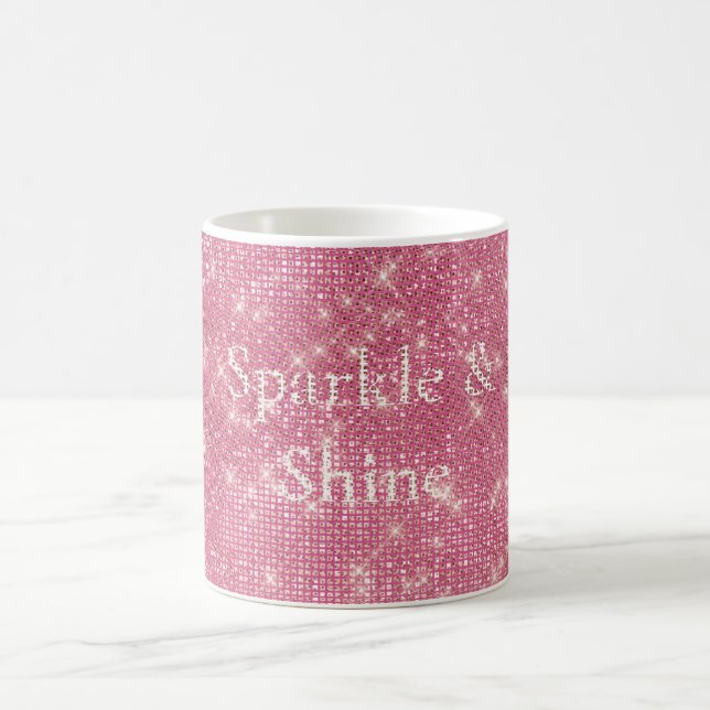 Girly Rosa Glitzy Gnistra Kaffemugg (Center)