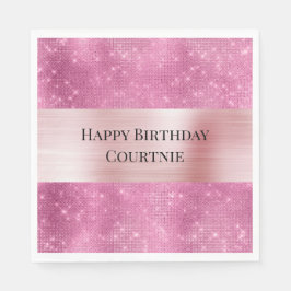 Girly Rosa Glitzy Gnistra Pappersservett