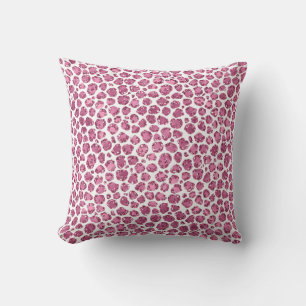 Girly Rosa Glitzy Leopard Skriv ut Kudde