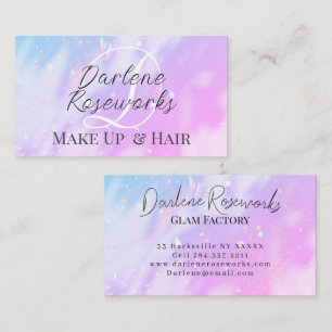 Girly Rosa Gnistra Blue Modern Hair Salon Visitkort