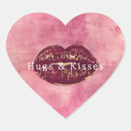 Girly Rosa Gnistra Glitter Hearts Hjärtformat Klistermärke