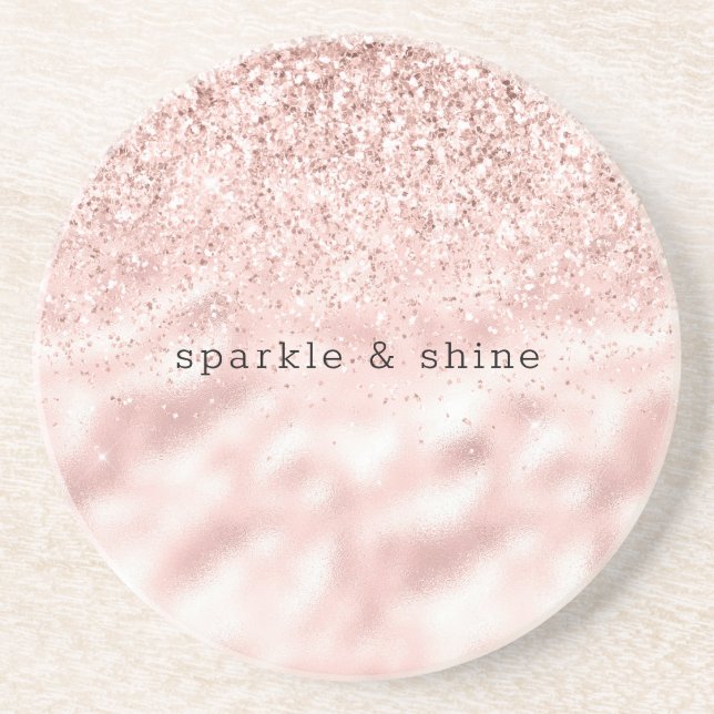 Girly Rosa Gnistra Glitter personlig Underlägg (Framsidan)