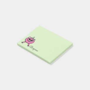 Girly Rosa Gris Bonjour Post-it Block
