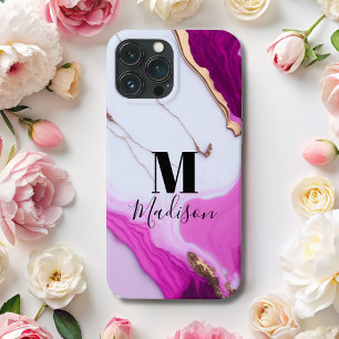 Girly rosa guld droppar vit marmor