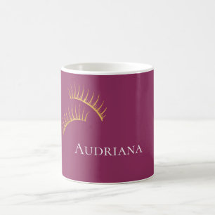 Girly Rosa Guld Glam Eyelaska Kaffemugg