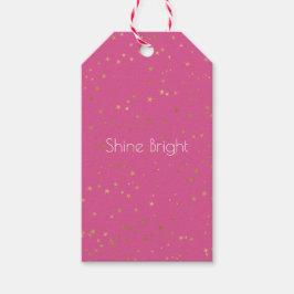 Girly Rosa Guld Glam Stars Presentetikett