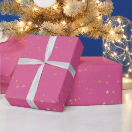 Girly Rosa Guld Glam Stars Presentpapper