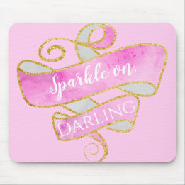 Girly Rosa Guld Glitter Gnistra On, Darling Musmatta