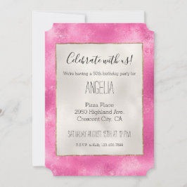 Girly Rosa Guld Glitter Inbjudningar