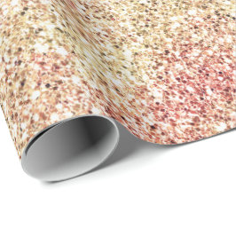 Girly Rosa Guld Glitz Glitter Presentpapper