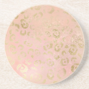 Girly Rosa Guld Leopard Underlägg