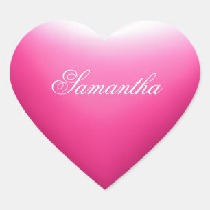 Girly Rosa Heart Hjärtformat Klistermärke