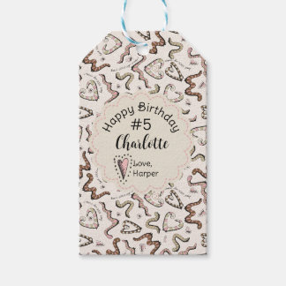 Girly Rosa Insekter Heart Mask Önskemål födelsedag Presentetikett