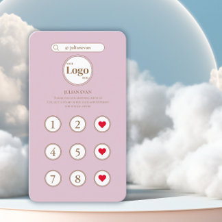 Girly Rosa Instagram Inspired Loyalty Card Visitkort