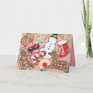 Girly Rosa jul Cookie Candy Baking Cute Cute Helgkort