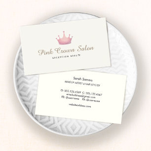 Girly Rosa Krona Logotyp, Makeup Artist Beauty Sal Visitkort
