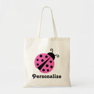 Girly rosa ladybug tobag Utformning av leksaksle Tygkasse