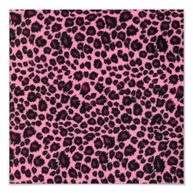 Girly Rosa Leopard Cheetah Skriv ut Fototryck (Framsidan)