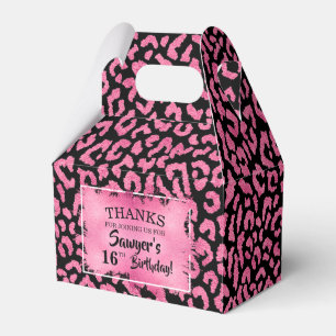 Girly Rosa Leopard Gable Presentaskar