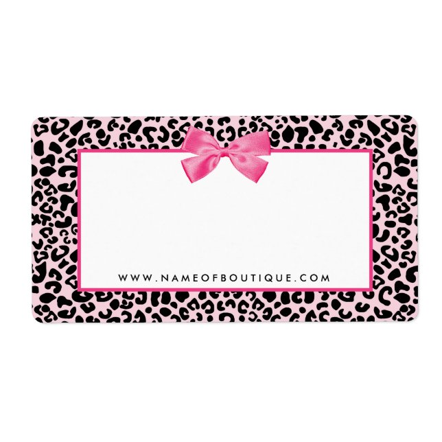 Girly Rosa Leopard Skriv ut Cute Bow Beauty Boutiq Fraktsedel (Framsidan)