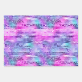 Girly Rosa Lila Aqua Glitzy Sjöjungfru Rand 