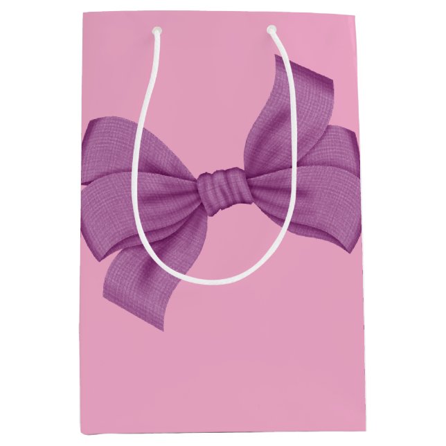 Girly Rosa Lila Bow Baby Shower eller Birthday (Framsidan)