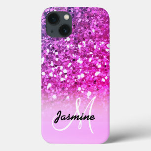 Girly Rosa Lila Glitter Gnistra Namn