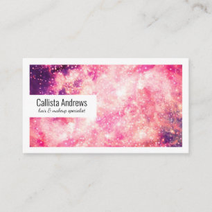 Girly Rosa Lila Majestic Starry Nebula Art Visitkort