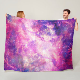 Girly Rosa Lila Space Nebula Galaxy Fleecefilt