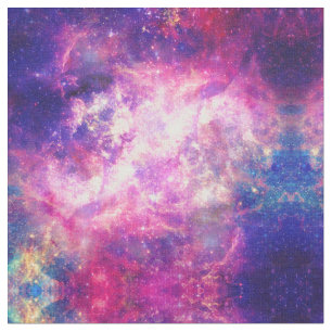 Girly Rosa Lila Space Nebula Galaxy Tyg