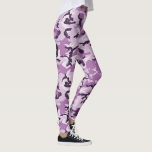 Girly Rosa/Lila Woodland Camouflage Mönster Leggings