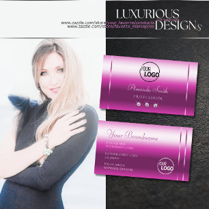 Girly Rosa Lilac Shimmer Gnistra Diamonds lägger t Visitkort