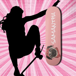 Girly Rosa lustig söt pugg Mini Skateboard Bräda 18,5 Cm
