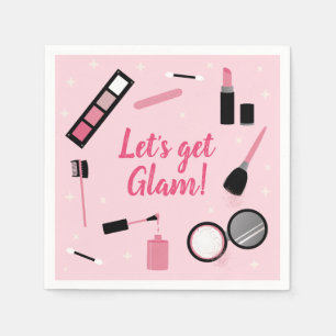 Girly Rosa Makeup Glamor Birthday Pappersservett