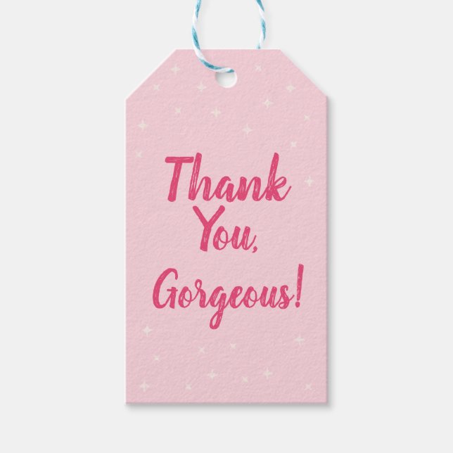 Girly Rosa Makeup Glamor Birthday Presentetikett (Framsidan)