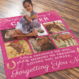 Girly Rosa Memorial Horse Photo Fleecefilt