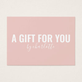 Girly Rosa Minimalist Gift Sertificate Visitkort