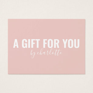 Girly  Rosa Minimalist Gift Sertificate Visitkort