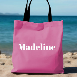 Girly Rosa Minimalist Personlig Tote Tygkasse