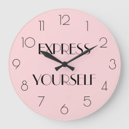 Girly Rosa Modern Citote EXPRESS YOURSELF Stor Klocka